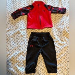 Under Armour Kids Red and Black Tracksuit